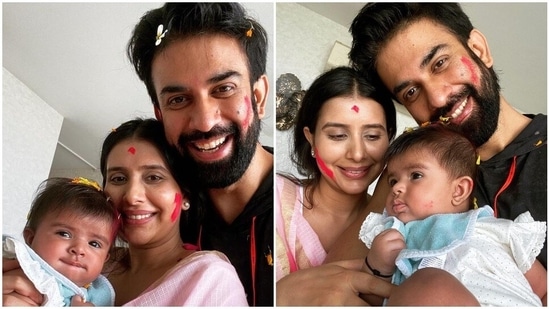 Rajeev Sen and Charu Asopa and daughter Ziana.