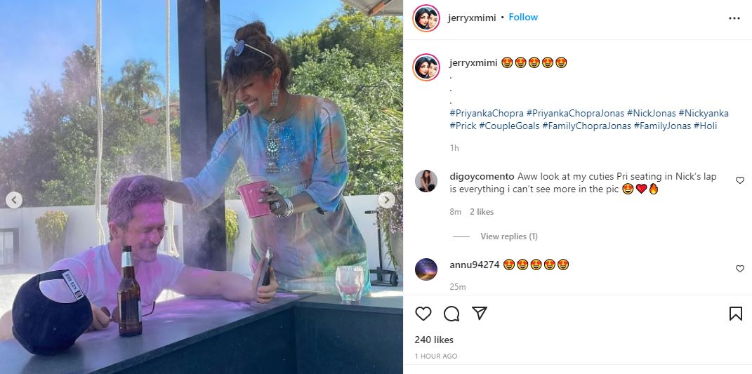 Priyanka celebrated Holi at her LA home.