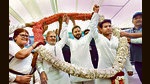 LJD leader Sharad Yadav and RJD leader Tejashwi Yadav during an event in New Delhi on Sunday. (PTI) LJD leader Sharad Yadav and RJD leader Tejashwi Yadav during an event in New Delhi on Sunday. (PTI)