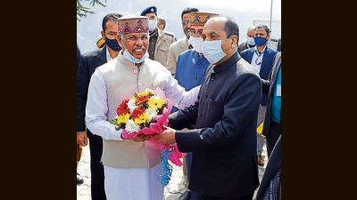 Himachal governor Rajendra Vishwanath Arlekar honoured Covid warriors and blood donors at a felicitation function organised at Dharamshala College on Sunday. (HT File Photo) Himachal governor Rajendra Vishwanath Arlekar honoured Covid warriors and blood donors at a felicitation function organised at Dharamshala College on Sunday. (HT File Photo)