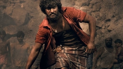 Nani in the first look of his upcoming film Dasara. Nani in the first look of his upcoming film Dasara.