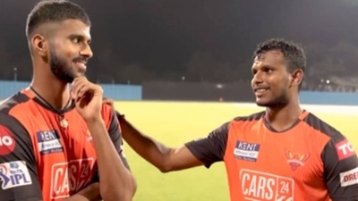 Washington Sundar (L) and Natarajan (Twitter) Washington Sundar (L) and Natarajan (Twitter)
