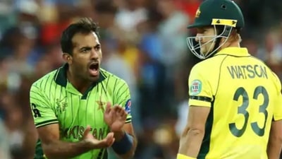 Wahab Riaz and Shane Watson (Twitter) Wahab Riaz and Shane Watson (Twitter)