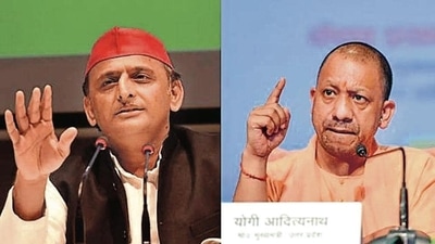 Samajwadi Party chief Akhilesh Yadav and UP chief minister Yogi Adityanath.&nbsp; ((File photo))