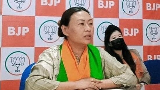 S Phangnon Konyak, a leader of the Bharatiya Janata Party (BJP), is the frontrunner after the state’s ruling coalition named her as its nominee. If elected, she will become the first woman from the state to walk into the Upper House, and the first Naga woman to step inside Parliament since 1977. (HT Photo)