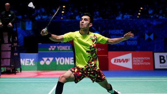 India's Lakshya Sen in action during the men's singles final against Denmark's Viktor Axelsen.(Action Images via Reuters)