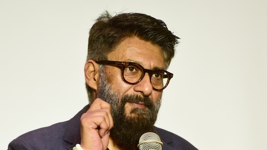 Director Vivek Agnihotri speaks during The Kashmir Files press conference at a hotel in New Delhi.(PTI)