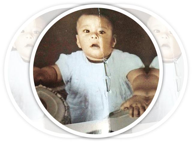 Kumar Sanu trying to play the tabla when he was two years old Kumar Sanu trying to play the tabla when he was two years old