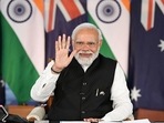 Prime Minister Narendra Modi at the 2nd India-Australia Virtual Summit, in New Delhi on Monday. (ANI)(HT_PRINT) Prime Minister Narendra Modi at the 2nd India-Australia Virtual Summit, in New Delhi on Monday. (ANI)(HT_PRINT)