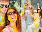 Preity Zinta and her husband Gene Goodenough celebrate Holi.