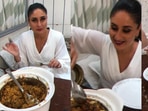 Kareena Kapoor shares a video of herself enjoying biryani.
