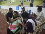 Booster doses for senior citizens and frontline workers were opened on January 10. (Vijay Bate/HT Photo) Booster doses for senior citizens and frontline workers were opened on January 10. (Vijay Bate/HT Photo)