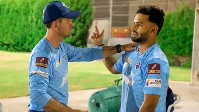 Delhi Capitals captain Rishabh Pant with coach Ricky Ponting. (Delhi Capitals) Delhi Capitals captain Rishabh Pant with coach Ricky Ponting. (Delhi Capitals)