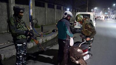 ecurity personnel keep vigil after a civilian was killed in Budgam on Monday (ANI) ecurity personnel keep vigil after a civilian was killed in Budgam on Monday (ANI)