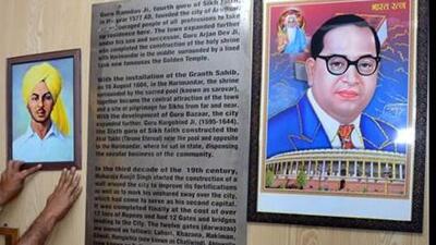 While taking oath as Punjab chief minister at Khatkar Kalan, the ancestral village of freedom fighter Bhagat Singh, on March 16, Bhagwant Mann had said that no government office will display the photo of the CM. Instead, photos of Bhagat Singh and BR Ambedkar will be put on walls in government offices. (Representative image)