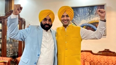 Punjab CM-designate with AAP Delhi MLA Raghav Chadha Punjab CM-designate with AAP Delhi MLA Raghav Chadha