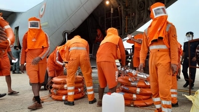 Several teams of the NDRF (National Disaster Response Force) have been deployed in Port Blair, the government has said. (PTI) Several teams of the NDRF (National Disaster Response Force) have been deployed in Port Blair, the government has said. (PTI)