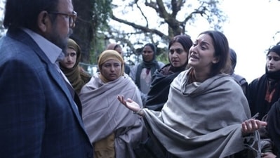 Vrinda Kher in a still from The Kashmir Files. Vrinda Kher in a still from The Kashmir Files.