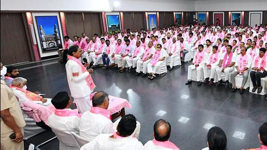 Telangana chief minister K Chandrashekhar Rao said the people of the country were frustrated with the BJP and there was every need to drive the BJP away from the national politics, if the nation has to progress on all fronts. (ANI)