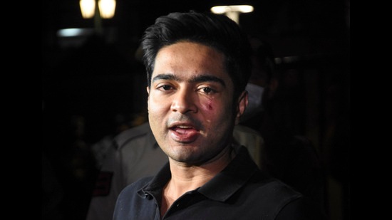 Trinamool MP and general secretary Abhishek Banerjee speaks to media after being questioned by the Enforcement Directorate in connection with a money laundering case linked to the alleged Bengal coal scam in New Delhi on Monday (PTI)