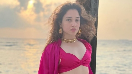 Telugu Lo Tamanna Video Sex - Tamannaah Bhatia in bikini top and shorts wanders beaches in Maldives |  Fashion Trends - Hindustan Times