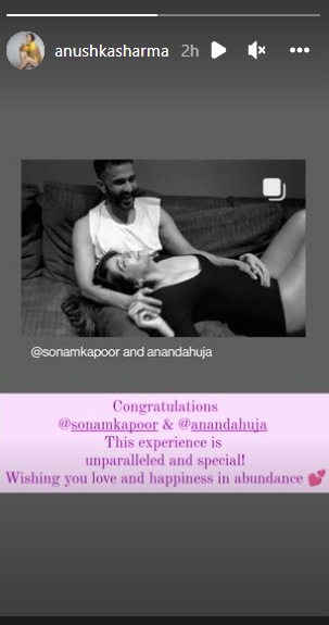 Anushka Sharma congratulates Sonam Kapoor.