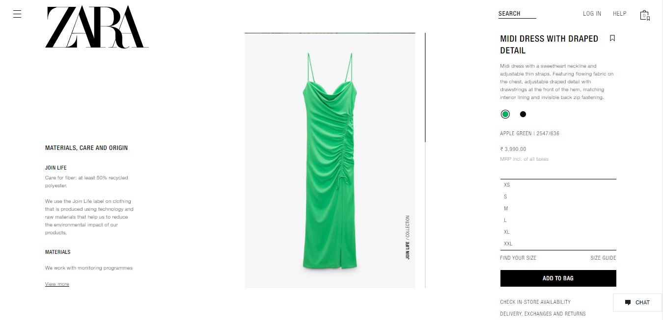 Shanaya Kapoor's slip dress.&nbsp; (zara.com)