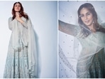 Huma Qureshi once again blessed our feeds with stunning photos of herself in a pastel embroidered anarkali set by the famous ace husband-wife designer duo Falguni and Shane Peacock.(Instagram/@iamhumaq)