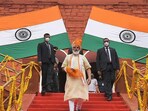 Prime Minister Narendra Modi at Red Fort on August 15, 2021.