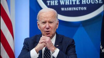 US President Joe Biden speaks during a meeting about ARPA-H, a health research agency that seeks to accelerate progress on curing cancer and additional health innovations, in the South Court Auditorium on the White House complex, in Washington, US, on Friday. (REUTERS) US President Joe Biden speaks during a meeting about ARPA-H, a health research agency that seeks to accelerate progress on curing cancer and additional health innovations, in the South Court Auditorium on the White House complex, in Washington, US, on Friday. (REUTERS)