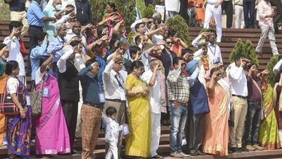 The Padma awardees’ visit to the National War Memorial in New Delhi was an initiative undertaken by the government under the leadership of Prime Minister Narendra Modi. (PTI) The Padma awardees’ visit to the National War Memorial in New Delhi was an initiative undertaken by the government under the leadership of Prime Minister Narendra Modi. (PTI)