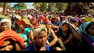 Bru migrants. (HT PHOTO) Bru migrants. (HT PHOTO)