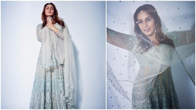 Huma Qureshi once again blessed our feeds with stunning photos of herself in a pastel embroidered anarkali set by the famous ace husband-wife designer duo Falguni and Shane Peacock. (Instagram/@iamhumaq) Huma Qureshi once again blessed our feeds with stunning photos of herself in a pastel embroidered anarkali set by the famous ace husband-wife designer duo Falguni and Shane Peacock. (Instagram/@iamhumaq)