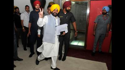 Chief minister Bhagwant Mann at the Punjab assembly in Chandigarh on Tuesday. (Ravi Kumar/HT) Chief minister Bhagwant Mann at the Punjab assembly in Chandigarh on Tuesday. (Ravi Kumar/HT)