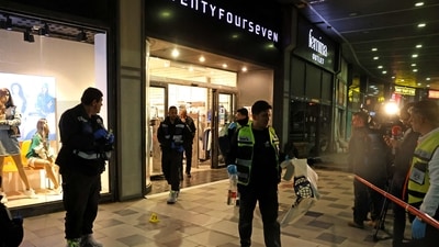 Israeli police inspect the scene of an attack at a shopping centre in the southern city of Beersheba. (AFP) Israeli police inspect the scene of an attack at a shopping centre in the southern city of Beersheba. (AFP)
