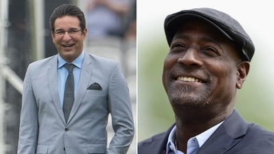 Wasim Akram (L) and Viv Richards.&nbsp; (Getty Images)