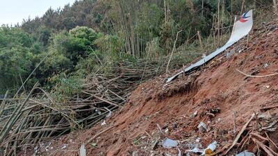 Debris of the Chinese Eastern Airlines plane that crashed in Guangxi’s Wuzhou on Monday. (REUTERS photo)