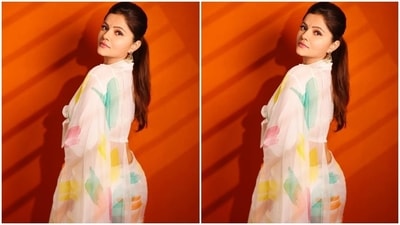 Rubina chose a white chiffon saree, a perfect pick for the summer season. If you are searching for minimal ethnic looks to upgrade your wardrobe, take tips from the star. Her pristine white look with its splash of colours is an ideal option for the modern woman. (Instagram/@rubinadilaik) Rubina chose a white chiffon saree, a perfect pick for the summer season. If you are searching for minimal ethnic looks to upgrade your wardrobe, take tips from the star. Her pristine white look with its splash of colours is an ideal option for the modern woman. (Instagram/@rubinadilaik)