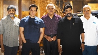 Salman Khan on sets of Godfather. Salman Khan on sets of Godfather. 