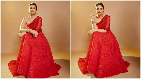 Parineeti Chopra, who is seen judging the show Hunarbaaz Desh Ki Shaan, stunned the fashion police with her latest look in a garnet red one-shoulder gown.(Instagram/@parineetichopra)