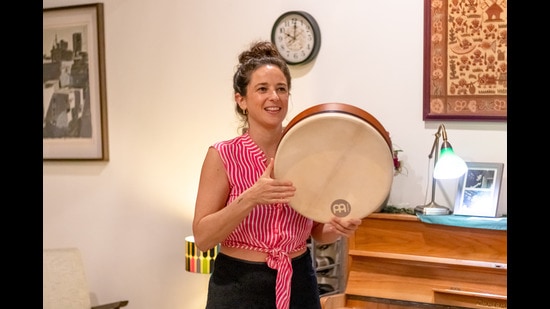Liron Meyuhas is Israel’s first female hang drum artiste (Photo: Shadab Raza/HT Photo)