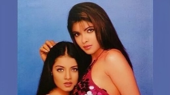 An old picture of Celina Jaitly and Priyanka Chopra.