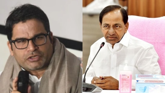 Political strategist Prashant Kishor and Telangana Chief Minister K Chandrasekhar Rao. (File photo)