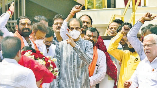 Chief minister Uddhav Thackeray at Vidhan Bhavan . HT File