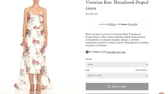 Nora Fatehi's floral embroidered dress.&nbsp;(marchesa.com)