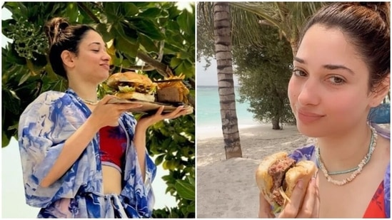 Tamannaah Bhatia in printed bikini and cover-up enjoys lunch by the sea in Maldives: See pic, video