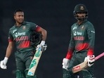 Bangladesh captain Tamim Iqbal was 87 not out off 82 balls(AP) Bangladesh captain Tamim Iqbal was 87 not out off 82 balls(AP)