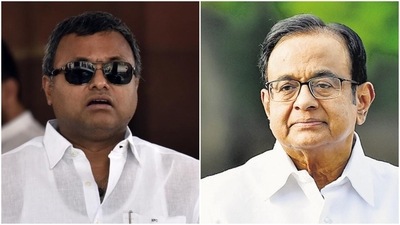 Karti Chidambaram and Union Minister P Chidambaram. Karti Chidambaram and Union Minister P Chidambaram.