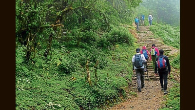 Kangra police have advised trekkers in Himachal to follow prescribed routes, avoid short-cuts and trek in the day time only. (Shutterstock) Kangra police have advised trekkers in Himachal to follow prescribed routes, avoid short-cuts and trek in the day time only. (Shutterstock)