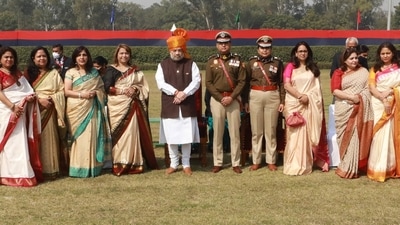 Union home minister Amit Shah with Delhi Police commissioner Rakesh Asthana along with the members of Police Families Welfare Society in the national capital on February 16. (Twitter/Amit Shah) Union home minister Amit Shah with Delhi Police commissioner Rakesh Asthana along with the members of Police Families Welfare Society in the national capital on February 16. (Twitter/Amit Shah)